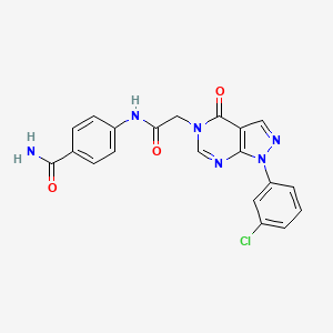 molecular formula C20H15ClN6O3 B3408954 4-(2-(1-(3-chlorophenyl)-4-oxo-1H-pyrazolo[3,4-d]pyrimidin-5(4H)-yl)acetamido)benzamide CAS No. 887458-10-8