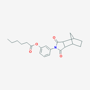 molecular formula C21H25NO4 B340897 3-(1,3-dioxooctahydro-2H-4,7-methanoisoindol-2-yl)phenyl hexanoate 