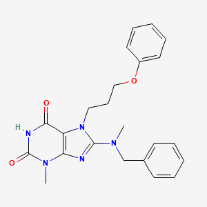molecular formula C23H25N5O3 B3408975 8-(benzyl(methyl)amino)-3-methyl-7-(3-phenoxypropyl)-1H-purine-2,6(3H,7H)-dione CAS No. 887866-88-8