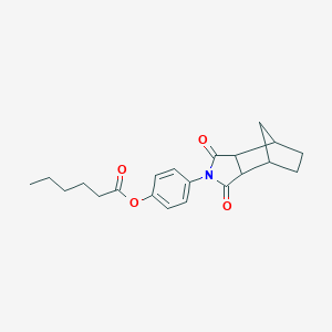 molecular formula C21H25NO4 B340898 4-(3,5-Dioxo-4-azatricyclo[5.2.1.0~2,6~]dec-4-yl)phenyl hexanoate 