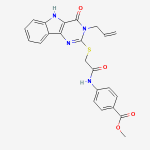 molecular formula C23H20N4O4S B3409008 methyl 4-(2-((3-allyl-4-oxo-4,5-dihydro-3H-pyrimido[5,4-b]indol-2-yl)thio)acetamido)benzoate CAS No. 888448-57-5