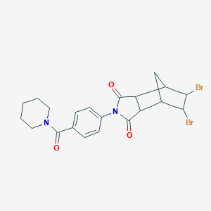 molecular formula C21H22Br2N2O3 B340901 5,6-dibromo-2-[4-(piperidin-1-ylcarbonyl)phenyl]hexahydro-1H-4,7-methanoisoindole-1,3(2H)-dione 