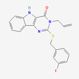 molecular formula C20H16FN3OS B3409012 3-allyl-2-((3-fluorobenzyl)thio)-3H-pyrimido[5,4-b]indol-4(5H)-one CAS No. 888450-31-5