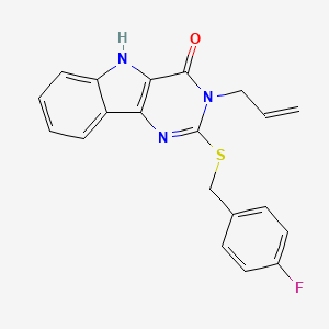 molecular formula C20H16FN3OS B3409017 3-allyl-2-((4-fluorobenzyl)thio)-3H-pyrimido[5,4-b]indol-4(5H)-one CAS No. 888450-38-2
