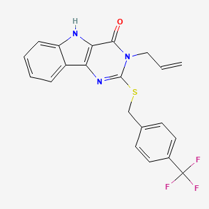 molecular formula C21H16F3N3OS B3409018 3-allyl-2-((4-(trifluoromethyl)benzyl)thio)-3H-pyrimido[5,4-b]indol-4(5H)-one CAS No. 888450-93-9