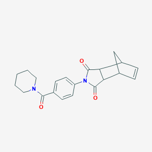 molecular formula C21H22N2O3 B340902 2-[4-(piperidin-1-ylcarbonyl)phenyl]-3a,4,7,7a-tetrahydro-1H-4,7-methanoisoindole-1,3-dione 