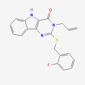 molecular formula C20H16FN3OS B3409024 3-allyl-2-((2-fluorobenzyl)thio)-3H-pyrimido[5,4-b]indol-4(5H)-one CAS No. 888451-01-2