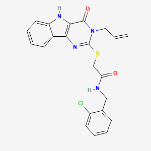 2-((3-allyl-4-oxo-4,5-dihydro-3H-pyrimido[5,4-b]indol-2-yl)thio)-N-(2-chlorobenzyl)acetamide