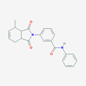 molecular formula C22H20N2O3 B340905 3-(4-methyl-1,3-dioxo-1,3,3a,4,7,7a-hexahydro-2H-isoindol-2-yl)-N-phenylbenzamide 