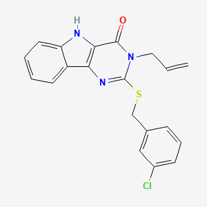 molecular formula C20H16ClN3OS B3409056 3-allyl-2-((3-chlorobenzyl)thio)-3H-pyrimido[5,4-b]indol-4(5H)-one CAS No. 888453-37-0