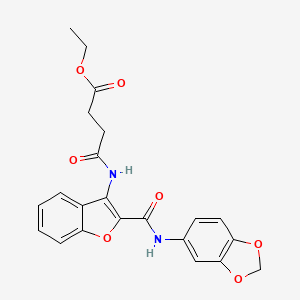 molecular formula C22H20N2O7 B3409057 Ethyl 4-((2-(benzo[d][1,3]dioxol-5-ylcarbamoyl)benzofuran-3-yl)amino)-4-oxobutanoate CAS No. 888464-87-7