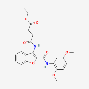 molecular formula C23H24N2O7 B3409059 Ethyl 4-((2-((2,5-dimethoxyphenyl)carbamoyl)benzofuran-3-yl)amino)-4-oxobutanoate CAS No. 888468-94-8