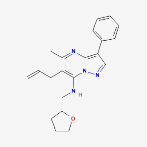 molecular formula C21H24N4O B3409082 6-allyl-5-methyl-3-phenyl-N-(tetrahydrofuran-2-ylmethyl)pyrazolo[1,5-a]pyrimidin-7-amine CAS No. 890619-59-7