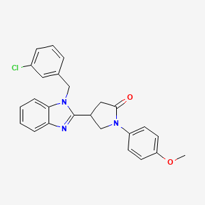 molecular formula C25H22ClN3O2 B3409083 4-[1-(3-chlorobenzyl)-1H-benzimidazol-2-yl]-1-(4-methoxyphenyl)pyrrolidin-2-one CAS No. 890634-78-3
