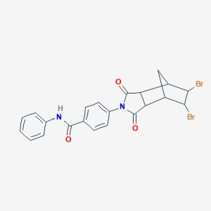 molecular formula C22H18Br2N2O3 B340909 4-(5,6-dibromo-1,3-dioxooctahydro-2H-4,7-methanoisoindol-2-yl)-N-phenylbenzamide 