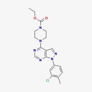 molecular formula C19H21ClN6O2 B3409096 ethyl 4-[1-(3-chloro-4-methylphenyl)-1H-pyrazolo[3,4-d]pyrimidin-4-yl]piperazine-1-carboxylate CAS No. 890894-72-1