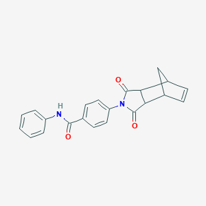 molecular formula C22H18N2O3 B340910 4-(1,3-dioxo-1,3,3a,4,7,7a-hexahydro-2H-4,7-methanoisoindol-2-yl)-N-phenylbenzamide 
