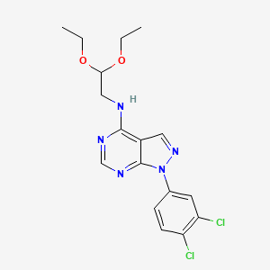 molecular formula C17H19Cl2N5O2 B3409122 1-(3,4-dichlorophenyl)-N-(2,2-diethoxyethyl)-1H-pyrazolo[3,4-d]pyrimidin-4-amine CAS No. 890936-94-4