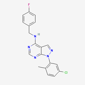 molecular formula C19H15ClFN5 B3409123 1-(5-chloro-2-methylphenyl)-N-(4-fluorobenzyl)-1H-pyrazolo[3,4-d]pyrimidin-4-amine CAS No. 890937-22-1