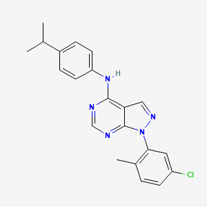 molecular formula C21H20ClN5 B3409124 1-(5-chloro-2-methylphenyl)-N-(4-isopropylphenyl)-1H-pyrazolo[3,4-d]pyrimidin-4-amine CAS No. 890937-76-5