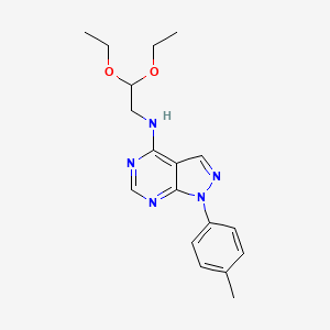 molecular formula C18H23N5O2 B3409128 N-(2,2-diethoxyethyl)-1-(4-methylphenyl)-1H-pyrazolo[3,4-d]pyrimidin-4-amine CAS No. 890942-43-5
