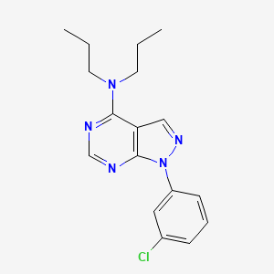 molecular formula C17H20ClN5 B3409132 1-(3-chlorophenyl)-N,N-dipropyl-1H-pyrazolo[3,4-d]pyrimidin-4-amine CAS No. 890946-74-4