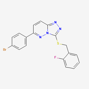 molecular formula C18H12BrFN4S B3409149 6-(4-Bromophenyl)-3-((2-fluorobenzyl)thio)-[1,2,4]triazolo[4,3-b]pyridazine CAS No. 891093-53-1