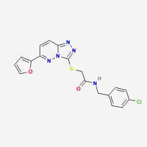 molecular formula C18H14ClN5O2S B3409150 N-[(4-chlorophenyl)methyl]-2-{[6-(furan-2-yl)-[1,2,4]triazolo[4,3-b]pyridazin-3-yl]sulfanyl}acetamide CAS No. 891099-99-3