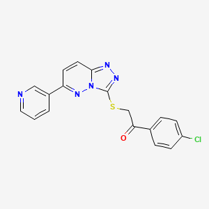 molecular formula C18H12ClN5OS B3409160 1-(4-Chlorophenyl)-2-((6-(pyridin-3-yl)-[1,2,4]triazolo[4,3-b]pyridazin-3-yl)thio)ethanone CAS No. 891108-75-1