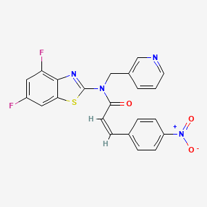 molecular formula C22H14F2N4O3S B3409166 (Z)-N-(4,6-difluorobenzo[d]thiazol-2-yl)-3-(4-nitrophenyl)-N-(pyridin-3-ylmethyl)acrylamide CAS No. 891115-83-6