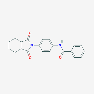 molecular formula C21H18N2O3 B340918 N-[4-(1,3-dioxo-1,3,3a,4,7,7a-hexahydro-2H-isoindol-2-yl)phenyl]benzamide 