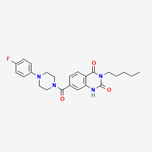molecular formula C24H27FN4O3 B3409214 7-(4-(4-fluorophenyl)piperazine-1-carbonyl)-3-pentylquinazoline-2,4(1H,3H)-dione CAS No. 892265-66-6