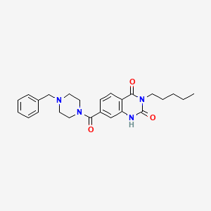 molecular formula C25H30N4O3 B3409219 7-(4-benzylpiperazine-1-carbonyl)-3-pentylquinazoline-2,4(1H,3H)-dione CAS No. 892266-37-4