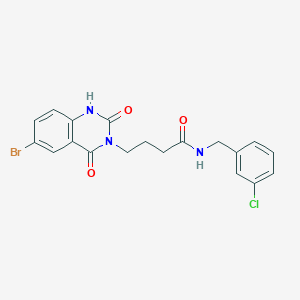 molecular formula C19H17BrClN3O3 B3409234 4-(6-bromo-2,4-dioxo-1,2-dihydroquinazolin-3(4H)-yl)-N-(3-chlorobenzyl)butanamide CAS No. 892284-73-0