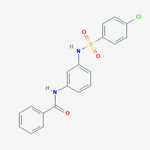 molecular formula C19H15ClN2O3S B340925 N-(3-{[(4-chlorophenyl)sulfonyl]amino}phenyl)benzamide 