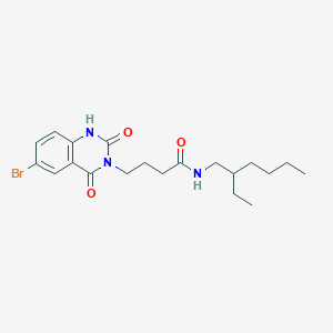molecular formula C20H28BrN3O3 B3409250 4-(6-bromo-2,4-dioxo-1,2-dihydroquinazolin-3(4H)-yl)-N-(2-ethylhexyl)butanamide CAS No. 892286-16-7