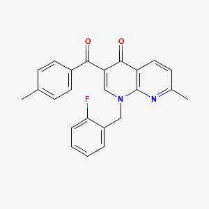 molecular formula C24H19FN2O2 B3409252 1-(2-fluorobenzyl)-7-methyl-3-(4-methylbenzoyl)[1,8]naphthyridin-4(1H)-one CAS No. 892292-94-3
