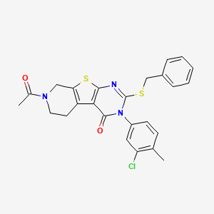 7-acetyl-2-(benzylthio)-3-(3-chloro-4-methylphenyl)-5,6,7,8-tetrahydropyrido[4',3':4,5]thieno[2,3-d]pyrimidin-4(3H)-one