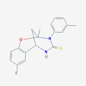 8-fluoro-2-methyl-3-(3-methylphenyl)-2,3,5,6-tetrahydro-4H-2,6-methano-1,3,5-benzoxadiazocine-4-thione