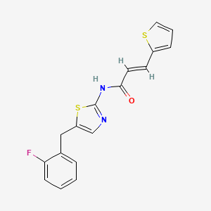 molecular formula C17H13FN2OS2 B3409271 (2E)-N-[5-(2-fluorobenzyl)-1,3-thiazol-2-yl]-3-(thiophen-2-yl)prop-2-enamide CAS No. 892709-16-9