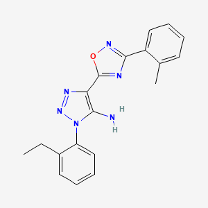 molecular formula C19H18N6O B3409287 1-(2-ethylphenyl)-4-[3-(2-methylphenyl)-1,2,4-oxadiazol-5-yl]-1H-1,2,3-triazol-5-amine CAS No. 892745-25-4