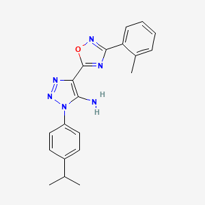molecular formula C20H20N6O B3409292 1-(4-isopropylphenyl)-4-(3-(o-tolyl)-1,2,4-oxadiazol-5-yl)-1H-1,2,3-triazol-5-amine CAS No. 892745-46-9