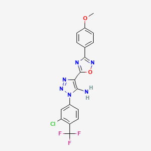 molecular formula C18H12ClF3N6O2 B3409308 1-[3-chloro-4-(trifluoromethyl)phenyl]-4-[3-(4-methoxyphenyl)-1,2,4-oxadiazol-5-yl]-1H-1,2,3-triazol-5-amine CAS No. 892748-03-7