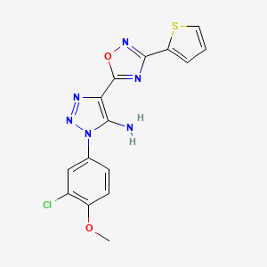 molecular formula C15H11ClN6O2S B3409321 1-(3-chloro-4-methoxyphenyl)-4-(3-(thiophen-2-yl)-1,2,4-oxadiazol-5-yl)-1H-1,2,3-triazol-5-amine CAS No. 892750-13-9
