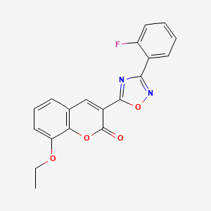 molecular formula C19H13FN2O4 B3409327 8-ethoxy-3-[3-(2-fluorophenyl)-1,2,4-oxadiazol-5-yl]-2H-chromen-2-one CAS No. 892755-45-2