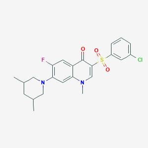 3-((3-chlorophenyl)sulfonyl)-7-(3,5-dimethylpiperidin-1-yl)-6-fluoro-1-methylquinolin-4(1H)-one