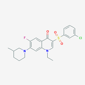 molecular formula C23H24ClFN2O3S B3409341 3-((3-chlorophenyl)sulfonyl)-1-ethyl-6-fluoro-7-(3-methylpiperidin-1-yl)quinolin-4(1H)-one CAS No. 892757-13-0