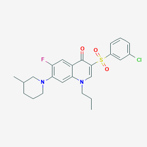 3-((3-chlorophenyl)sulfonyl)-6-fluoro-7-(3-methylpiperidin-1-yl)-1-propylquinolin-4(1H)-one