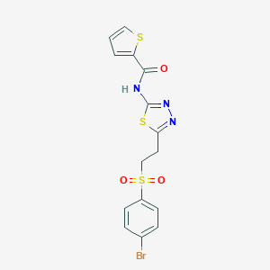 molecular formula C15H12BrN3O3S3 B340937 N-(5-{2-[(4-bromophenyl)sulfonyl]ethyl}-1,3,4-thiadiazol-2-yl)-2-thiophenecarboxamide 