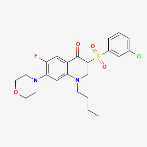 molecular formula C23H24ClFN2O4S B3409370 1-butyl-3-((3-chlorophenyl)sulfonyl)-6-fluoro-7-morpholinoquinolin-4(1H)-one CAS No. 892758-71-3